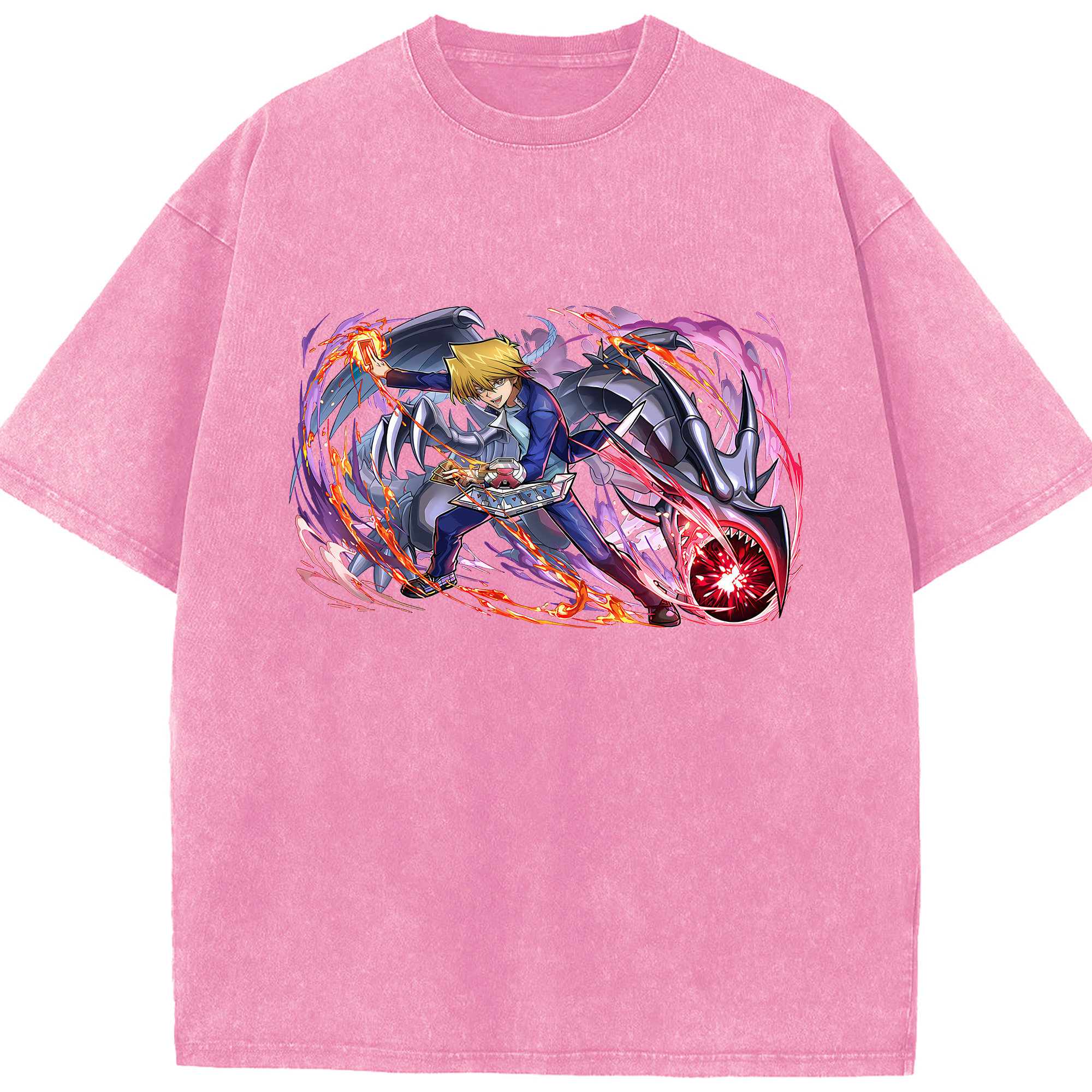 （画像用） 遊☆戯☆王 Yu-Gi-Oh! 綿100% ヴィンテージ風 半袖Tシャツ（フロントプリント）